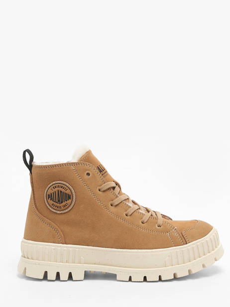 Bottines Pallashock Zip En Cuir Palladium Beige women 74353252