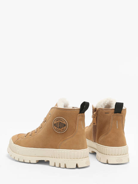 Bottines Pallashock Zip En Cuir Palladium Beige women 74353252 vue secondaire 3