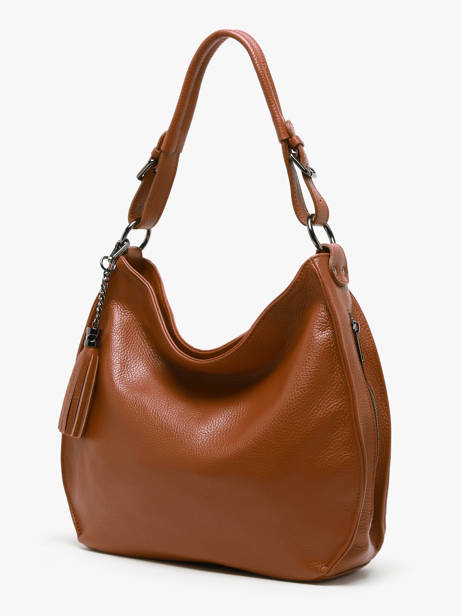 Sac Porté épaule Caviar Cuir Milano Marron caviar CA24069 vue secondaire 2