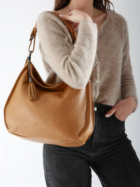 Sac Porté épaule Caviar Cuir Milano Marron caviar CA24069 vue secondaire 1