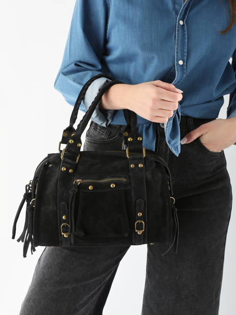 Sac Porté épaule Velvet Cuir Milano Noir velvet VE24094 vue secondaire 1
