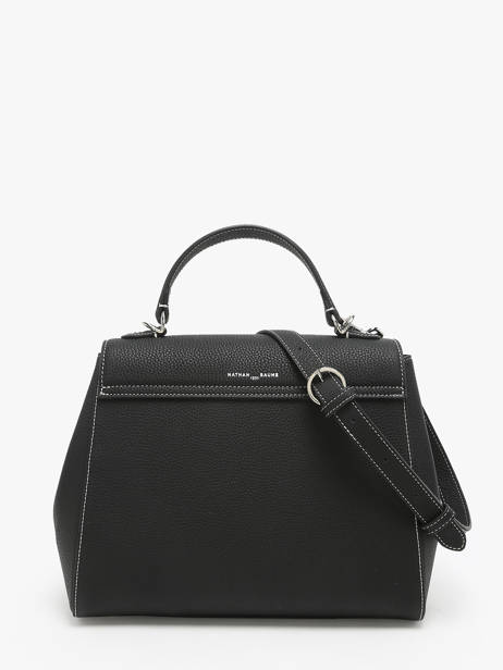 Sac Porté Main Ginkgo Cuir Nathan baume Noir ginkgo 1 vue secondaire 4