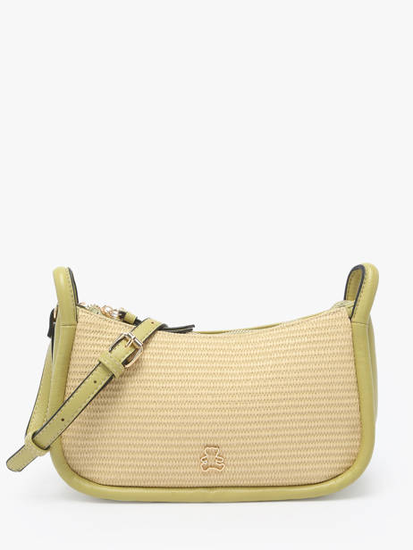Sac Bandoulière Raphia Raphia Lulu castagnette Vert raphia YASSIR