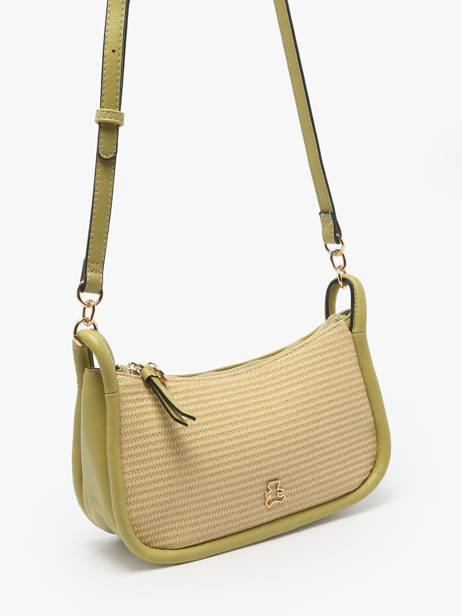 Sac Bandoulière Raphia Raphia Lulu castagnette Vert raphia YASSIR vue secondaire 2