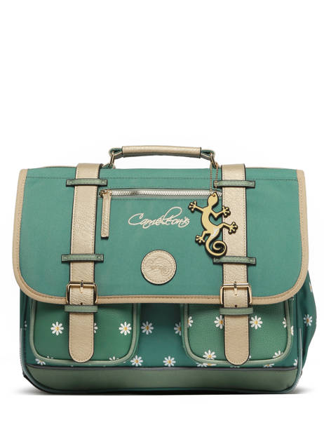 Cartable Enfant 2 Compartiments Cameleon Vert vintage fantasy CA38 vue secondaire 7
