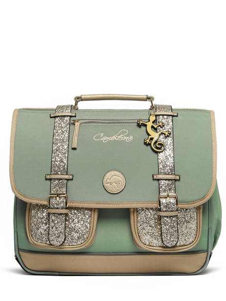 Cartable Enfant 3 Compartiments Cameleon Vert vintage fantasy CA41 vue secondaire 7