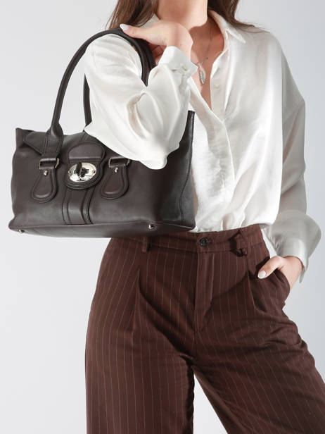 Sac à Main D'occasion Tod's Turnlock Tote Cuir Tod's Marron second life 437072 vue secondaire 1