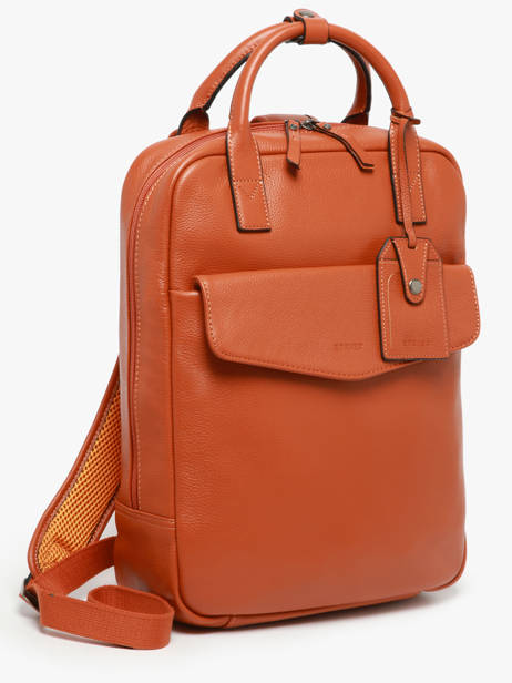 Sac à Dos Business Flandres 1 Compartiment Cuir Etrier Orange flandres EFLA8271 vue secondaire 2