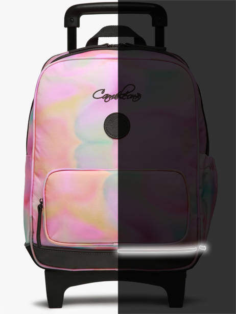 Sac A Dos à Roulettes 2 Compartiments Cameleon Rose vintage fantasy SR40 vue secondaire 9