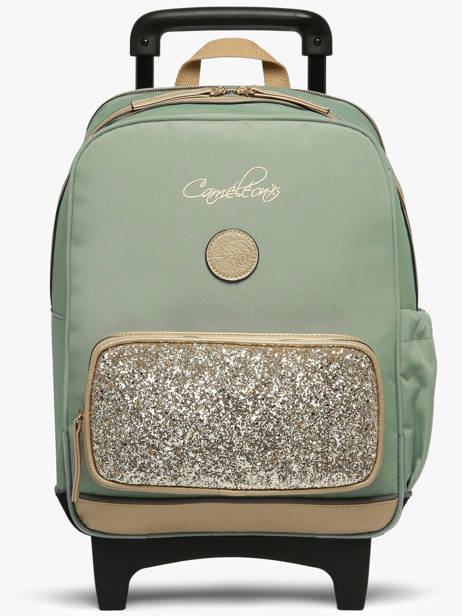Sac A Dos à Roulettes 2 Compartiments Cameleon Vert vintage fantasy SR40 vue secondaire 8