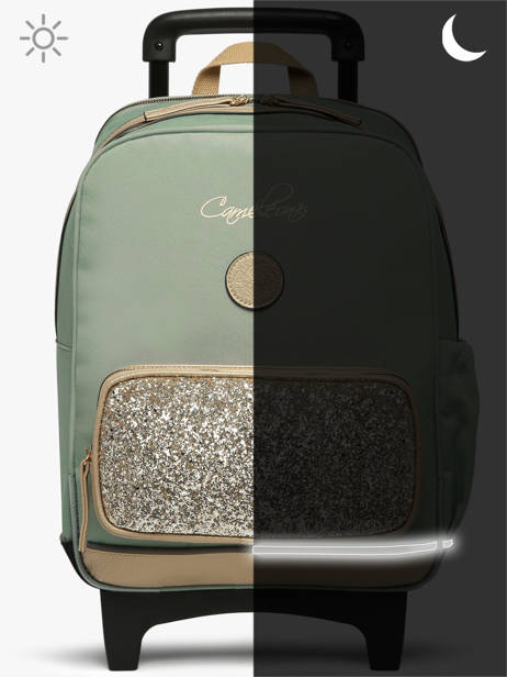 Sac A Dos à Roulettes 2 Compartiments Cameleon Vert vintage fantasy SR40 vue secondaire 9