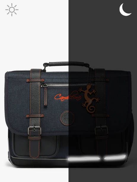 Cartable Enfant 2 Compartiments Cameleon Bleu vintage urban CA35 vue secondaire 7