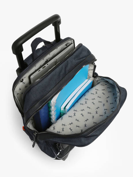 Sac A Dos à Roulettes 2 Compartiments Cameleon Bleu vintage urban SR40 vue secondaire 3