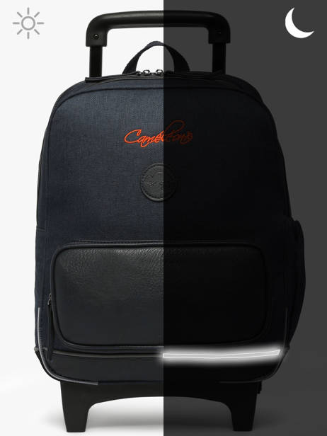 Sac A Dos à Roulettes 2 Compartiments Cameleon Bleu vintage urban SR40 vue secondaire 9