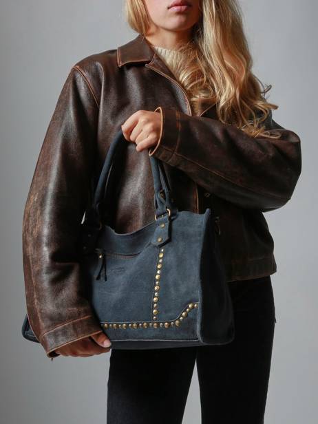 Sac à Main Houston Cuir Basilic pepper Bleu houston BHOU22 vue secondaire 1