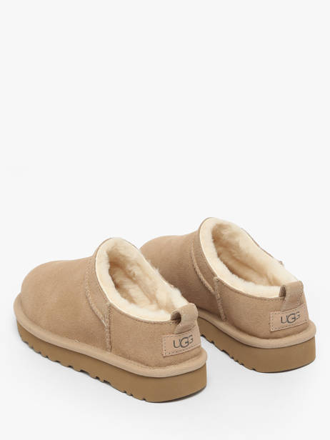 Bottes Classic Micro En Cuir Ugg Beige women 1173891 vue secondaire 3