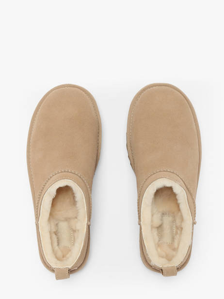 Bottes Classic Micro En Cuir Ugg Beige women 1173891 vue secondaire 4