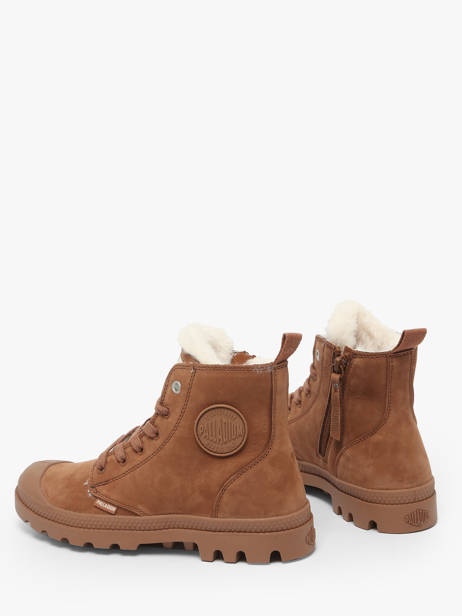 Bottines En Cuir Palladium Marron women 95982291 vue secondaire 3