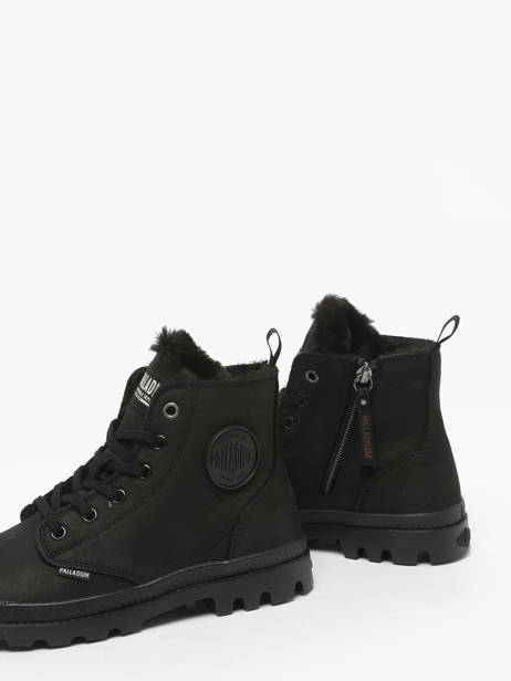 Bottines Pampa Hi Zip Wl En Cuir Palladium Noir women 95982010 vue secondaire 3
