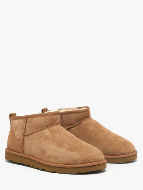 Boots Classic Ultra Mini En Cuir Ugg Beige men 1137391 vue secondaire 1