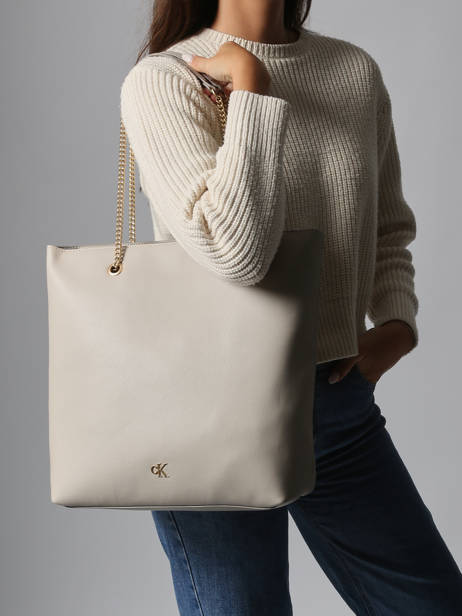 Sac Porté épaule Minimal Mono Calvin klein jeans Beige minimal mono 4F3204G vue secondaire 1