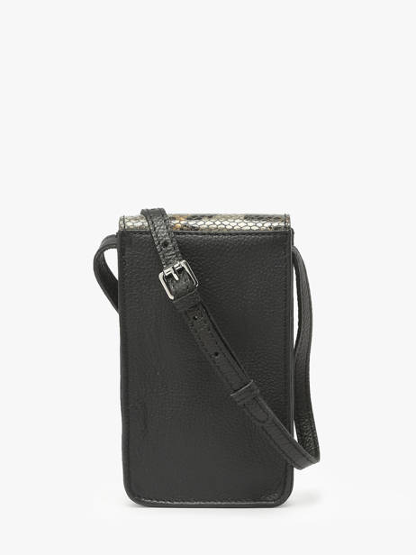 Le Porte-téléphone Python Cuir Paul marius Noir python TELEPPYT vue secondaire 4
