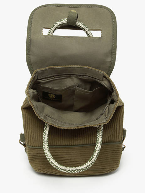 Sac à Dos Le voyage en panier Vert velours AHP241 vue secondaire 3