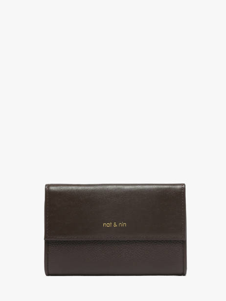Portefeuille Lotti Cuir Nat et nin Marron vintage LOTTI