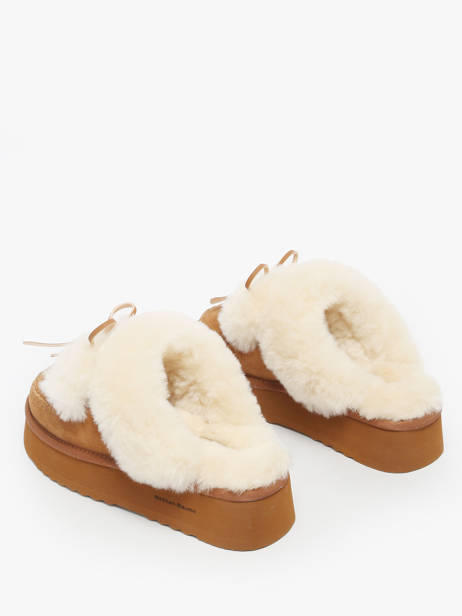 Mules En Cuir Nathan baume Marron women 252N9001 vue secondaire 2
