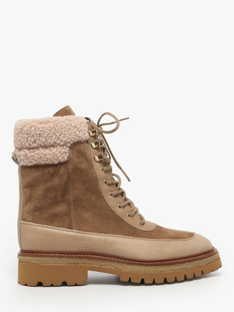 Bottines En Cuir Alpe Marron women 54967109