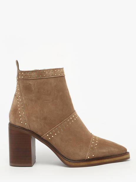 Bottines à Talon En Cuir Alpe Marron women 54491109