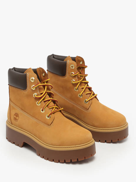Bottines Plateforme En Cuir Timberland Marron women 5RJD2311 vue secondaire 1