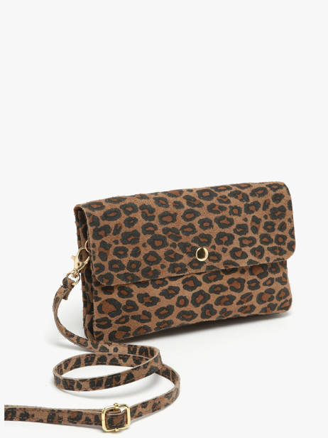 Sac Bandoulière Velvet Leopardo Cuir Milano Marron velvet leopardo VL23067 vue secondaire 2