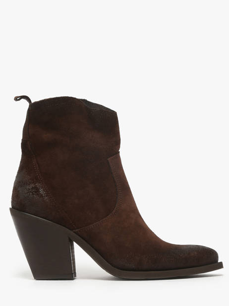 Santiags En Cuir Metisse Marron women DX798