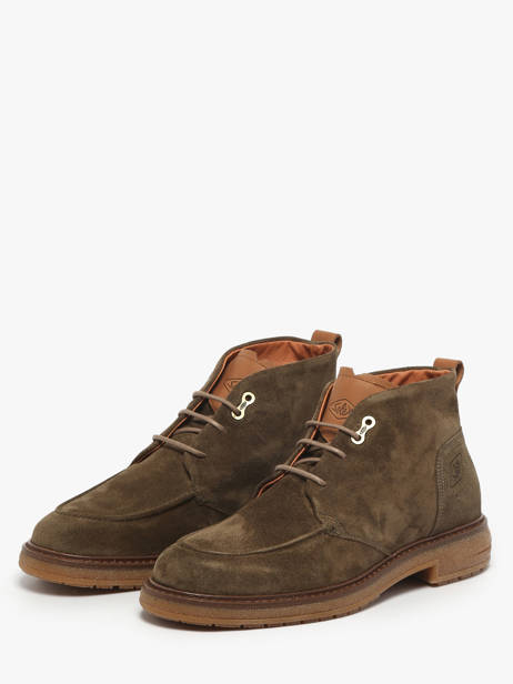 Bottines En Cuir Solex Vert men S3808 vue secondaire 1