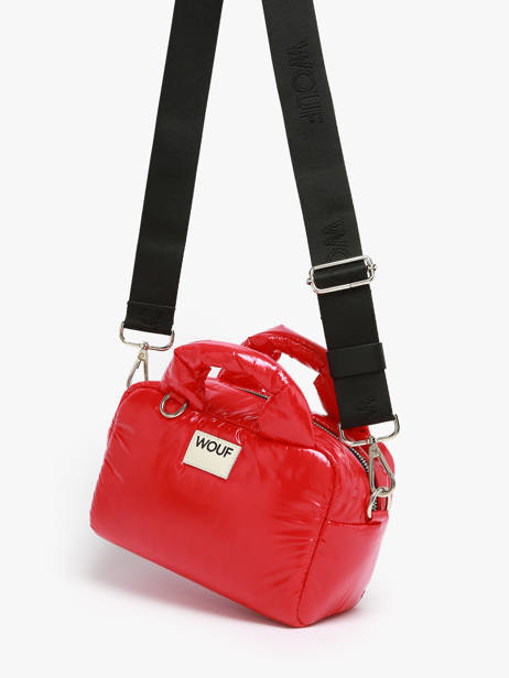 Sac Bandoulière Glossy Polyester Recyclé Wouf Rouge glossy BB250026 vue secondaire 2