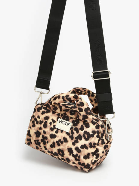 Sac Bandoulière Feline Polyester Recyclé Wouf Marron feline BB250020 vue secondaire 2