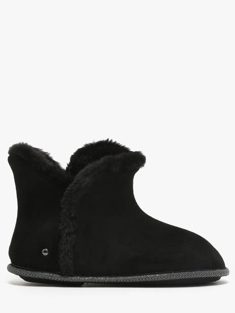Chaussons En Cuir Isotoner Noir women 97391