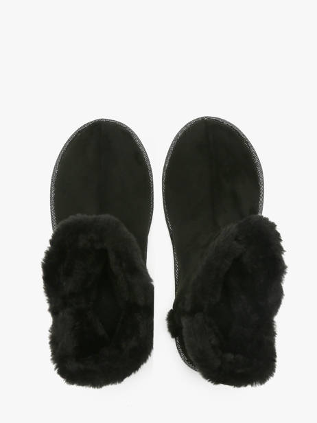 Chaussons En Cuir Isotoner Noir women 97391 vue secondaire 3