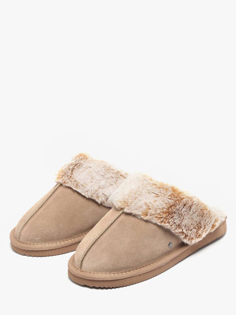 Chaussons Isotoner Beige women 97282 vue secondaire 1