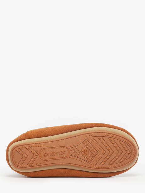 Chaussons En Cuir Isotoner Marron women 97422 vue secondaire 4