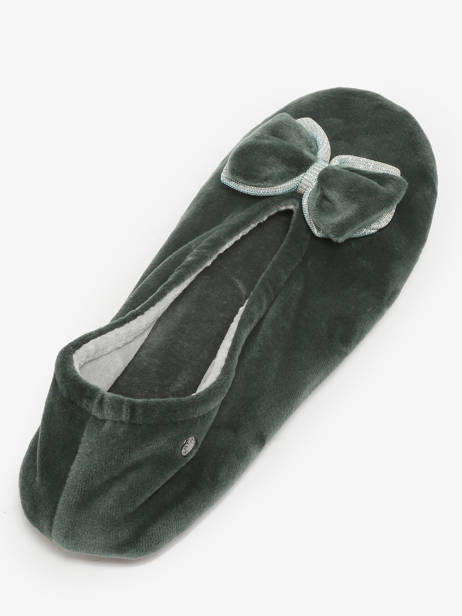 Chaussons Isotoner Vert women 97439 vue secondaire 2