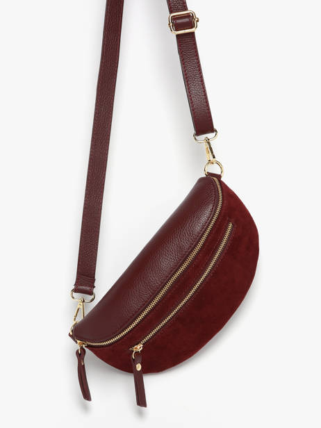 Sac Banane Cuir Milano Rouge velvet caviar VC24111 vue secondaire 2