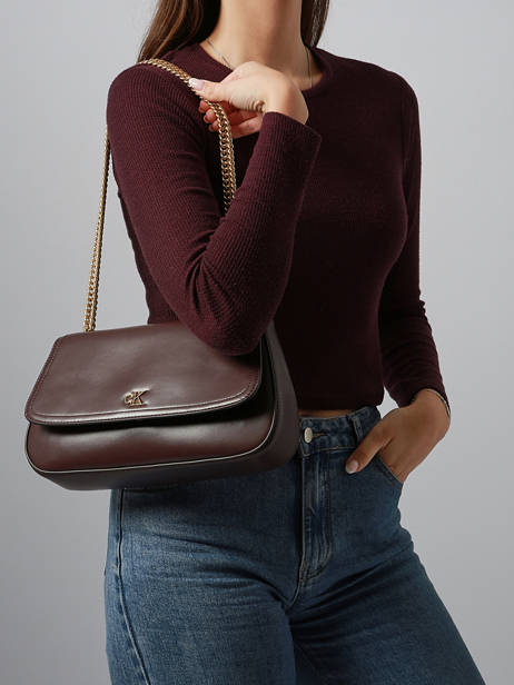 Sac Bandoulière Hardware Monogram Calvin klein jeans Marron hardware monogram 4F3171G vue secondaire 1