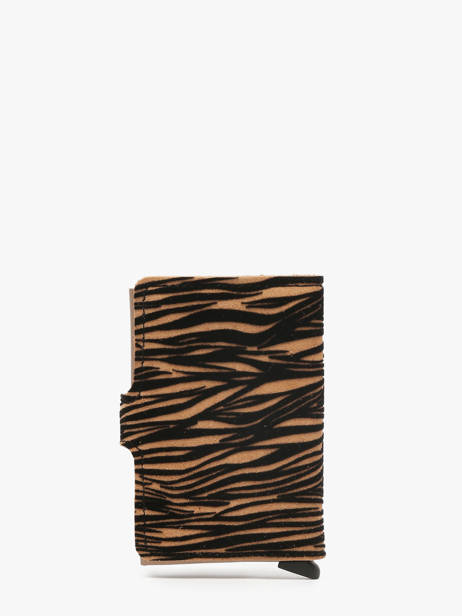 Porte-cartes Mini Zébra Cuir Secrid Beige animal MZE vue secondaire 3