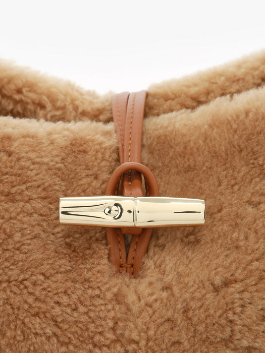 Longchamp Le roseau shearling Sacs porté travers Marron