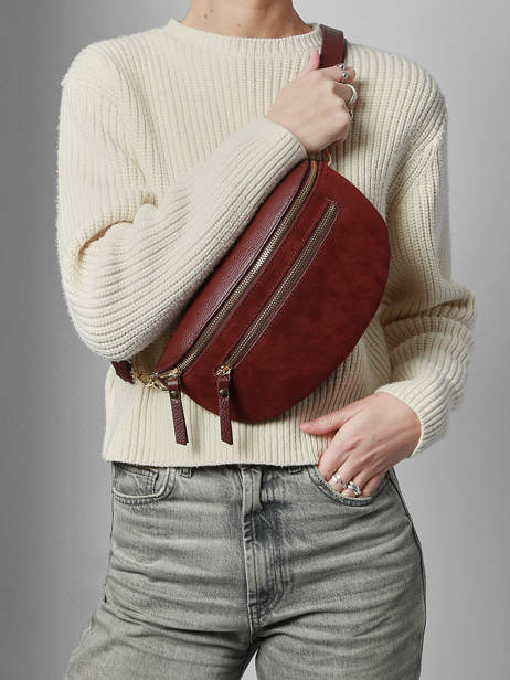 Sac Banane Cuir Milano Rouge velvet caviar VC24111 vue secondaire 1