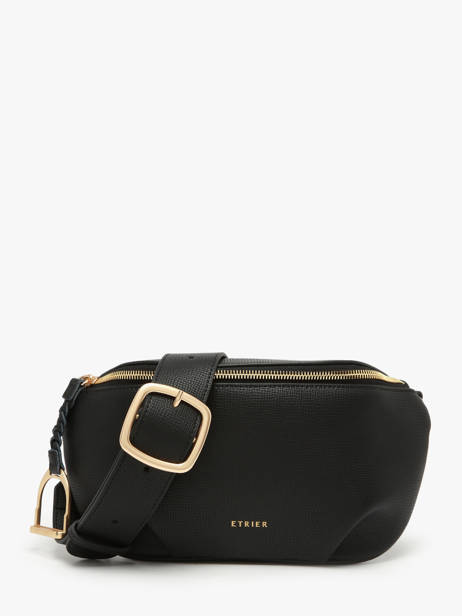 Sac Banane Torsade Cuir Etrier Noir torsade ETOS022M