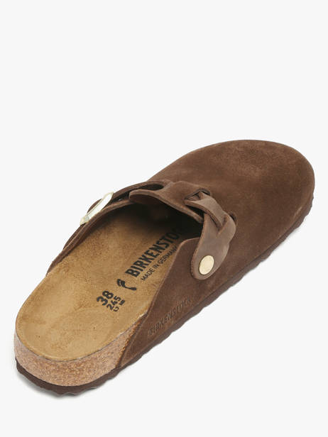 Mules Boston Braided En Cuir Birkenstock Marron women 1031716 vue secondaire 2