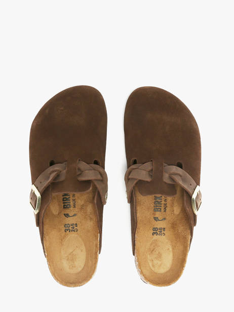 Mules Boston Braided En Cuir Birkenstock Marron women 1031716 vue secondaire 3